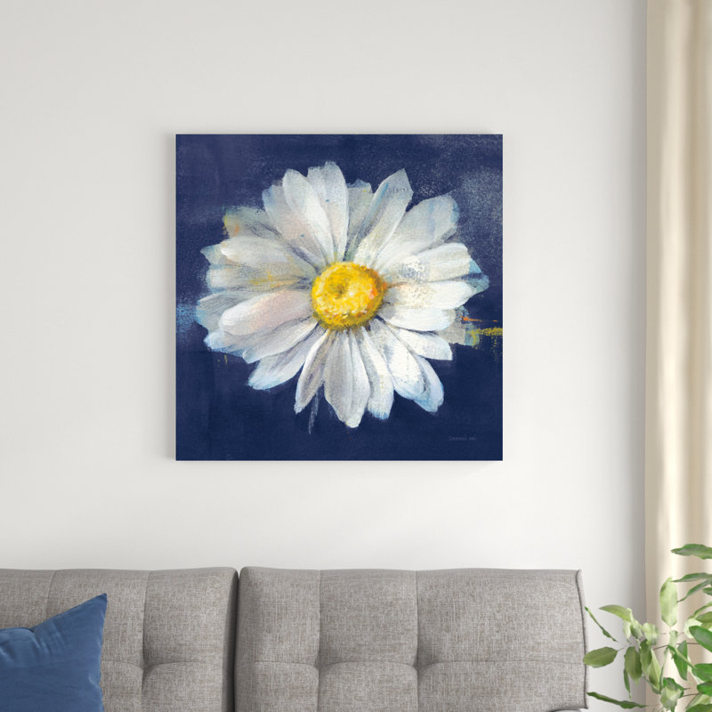 " Boldest Bloom II Dark Blue ", 30" H x 30" W x 1.25" D