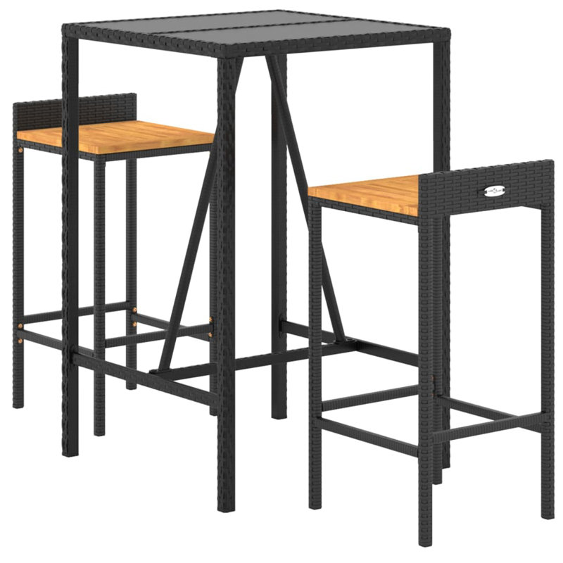  Ensemble de bar de jardin noir