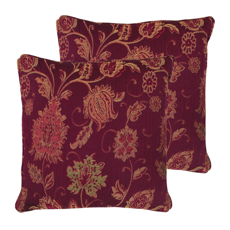Large Floral Jacquard Cushion, Polyester/Polyfill, 45cm H x 45cm W x 16cm D