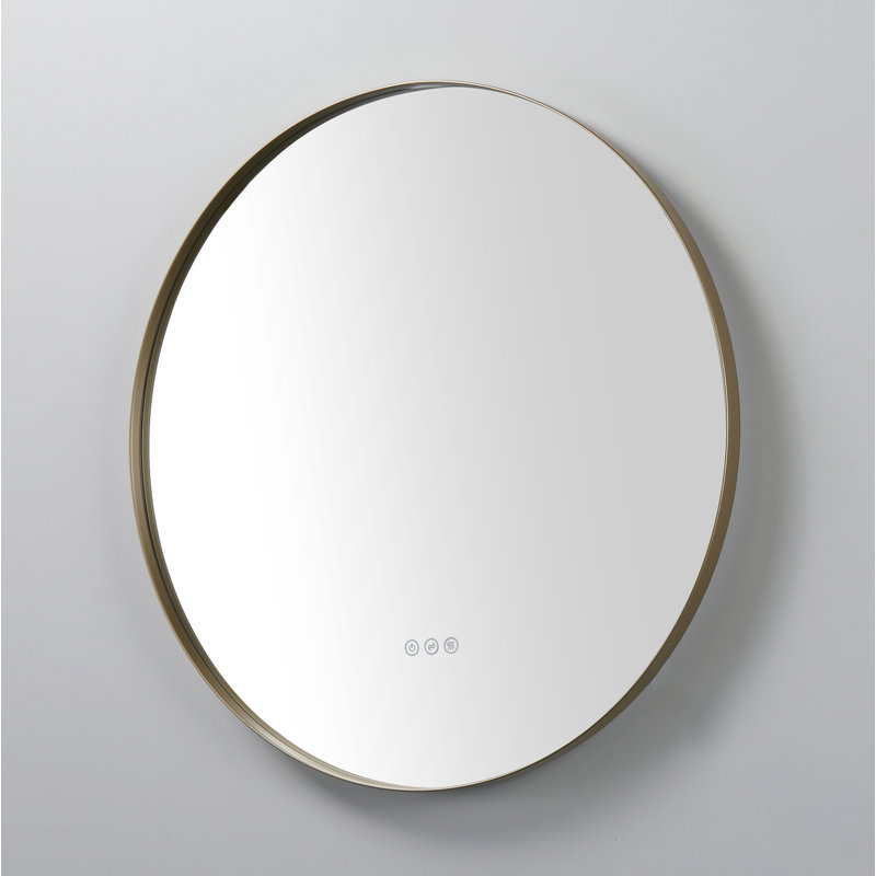 Shell LED Mirror, 29.52" x 29.52", Gold, Round