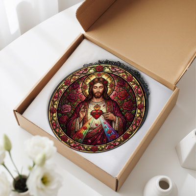 Panneau de vitrail Sacred Heart - 7,8H