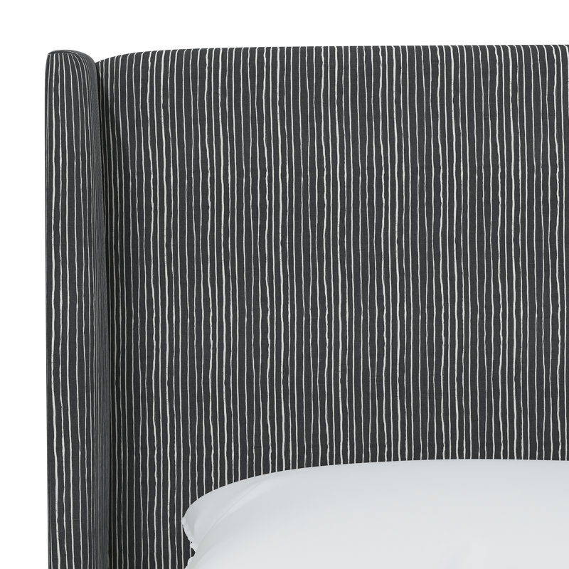 Lapa Upholstered Bed, Twin, Brush Stripe Ink