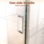 Porte de douche circulaire pivotante semi-sans cadre l 30 po x H 72 po avec verre trempé de 1 po d'épaisseur (6 mm)-129052174