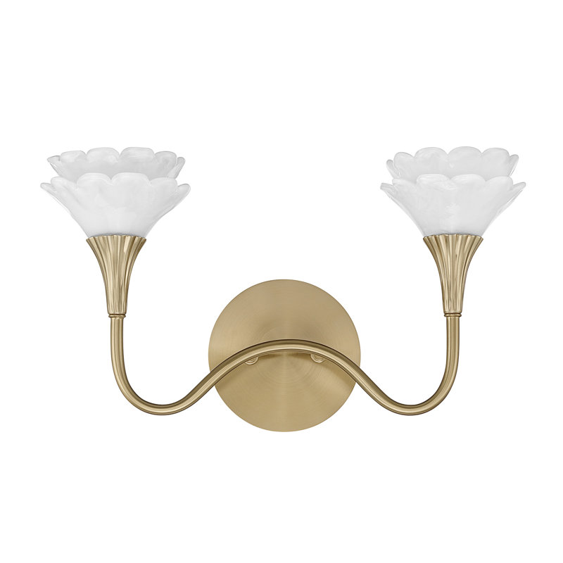 Florena 2-Light Bathroom Vanity Light in Noble Brass by Breegan Jane, 2