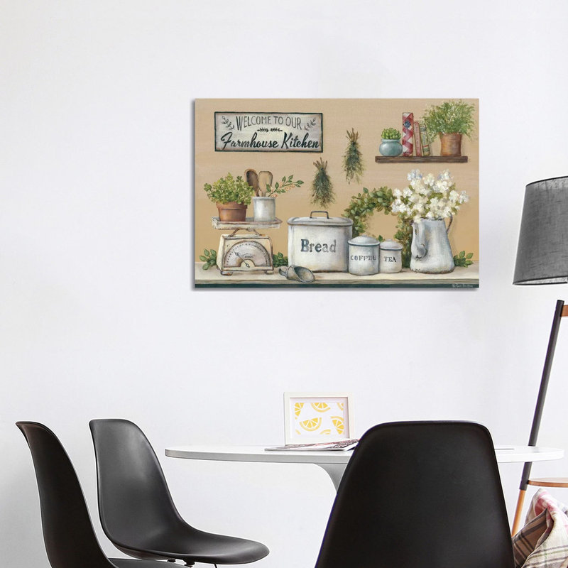 Garden Farmhouse Kitchen by Pam Britton - Wrapped Canvas Painting, 101.6 cm H x 66.04 cm W x 1.91 cm D