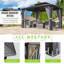 Abri de jardin pour patio en métal en aluminium mesurant l 12 pi x P 10 pi