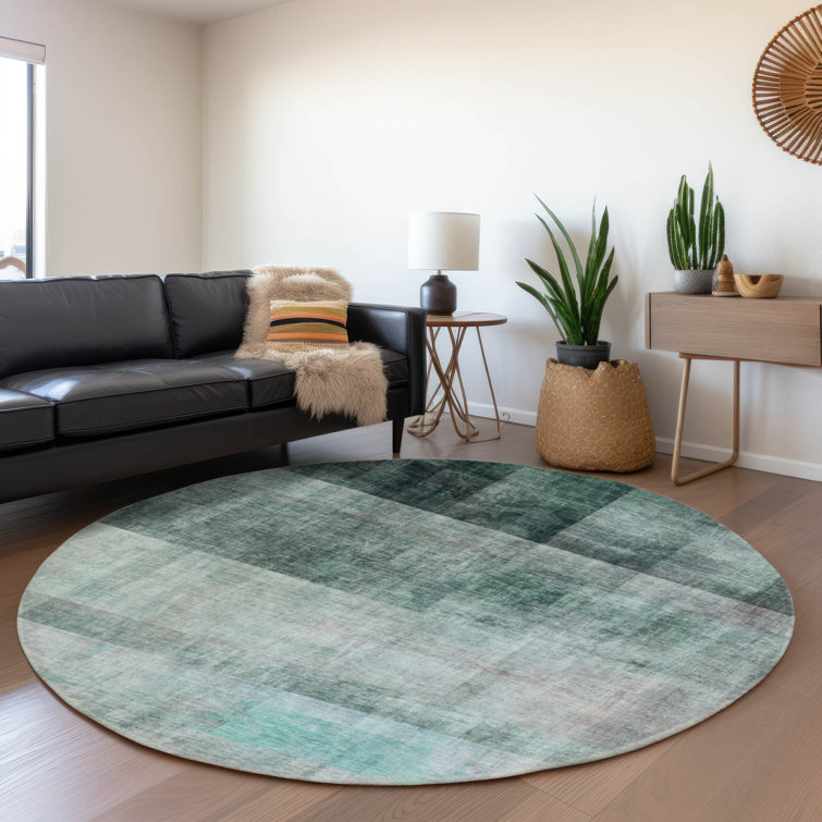 Premium Machine Washable Cerrito AMF568 Teal Rug