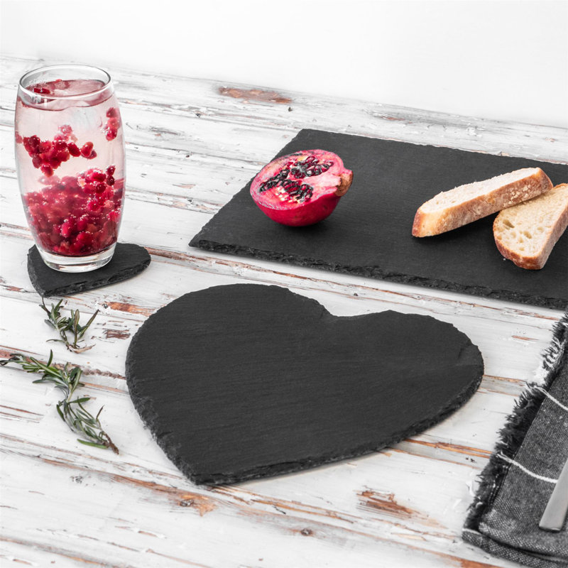 Argon Tableware - Heart Slate Coasters