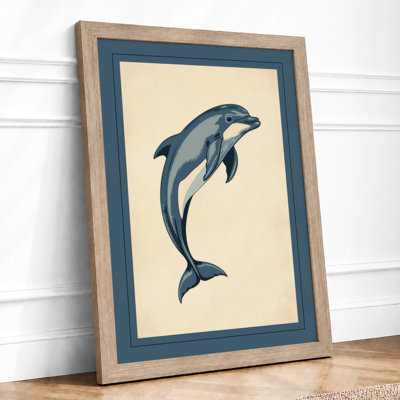 Leaping Dolphin Coastal - Framed Print