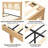 Full Size Bed Frame With Rattan Headboard, Boho Cane Platform Full Bed Frame With LED Lights-844228614