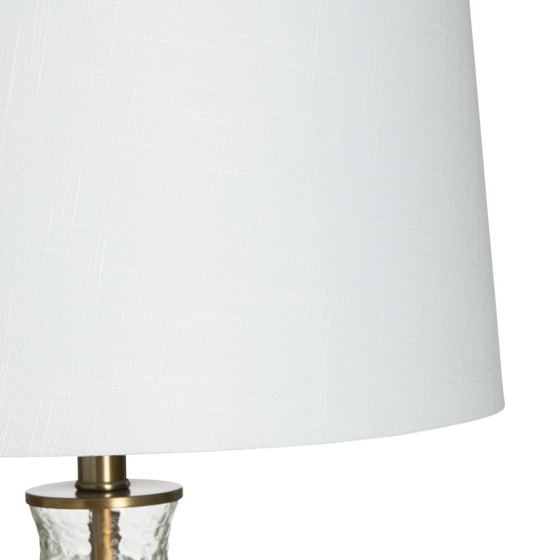 27" Metal Table Lamp With White Shade