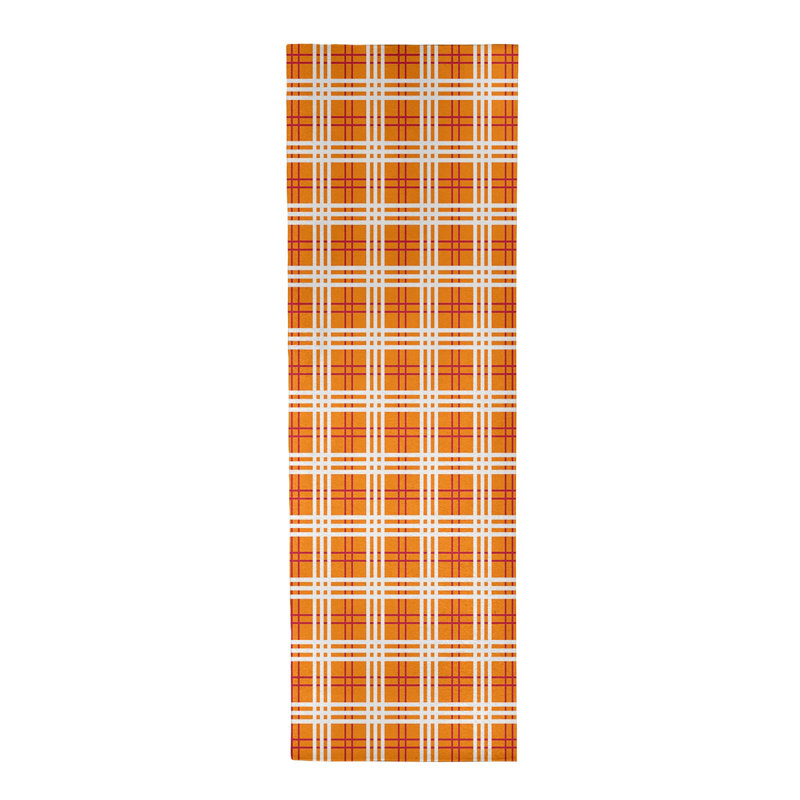 Tapis à carreaux orange, Tapis de couloir 2 pi 6 po x 8 pi