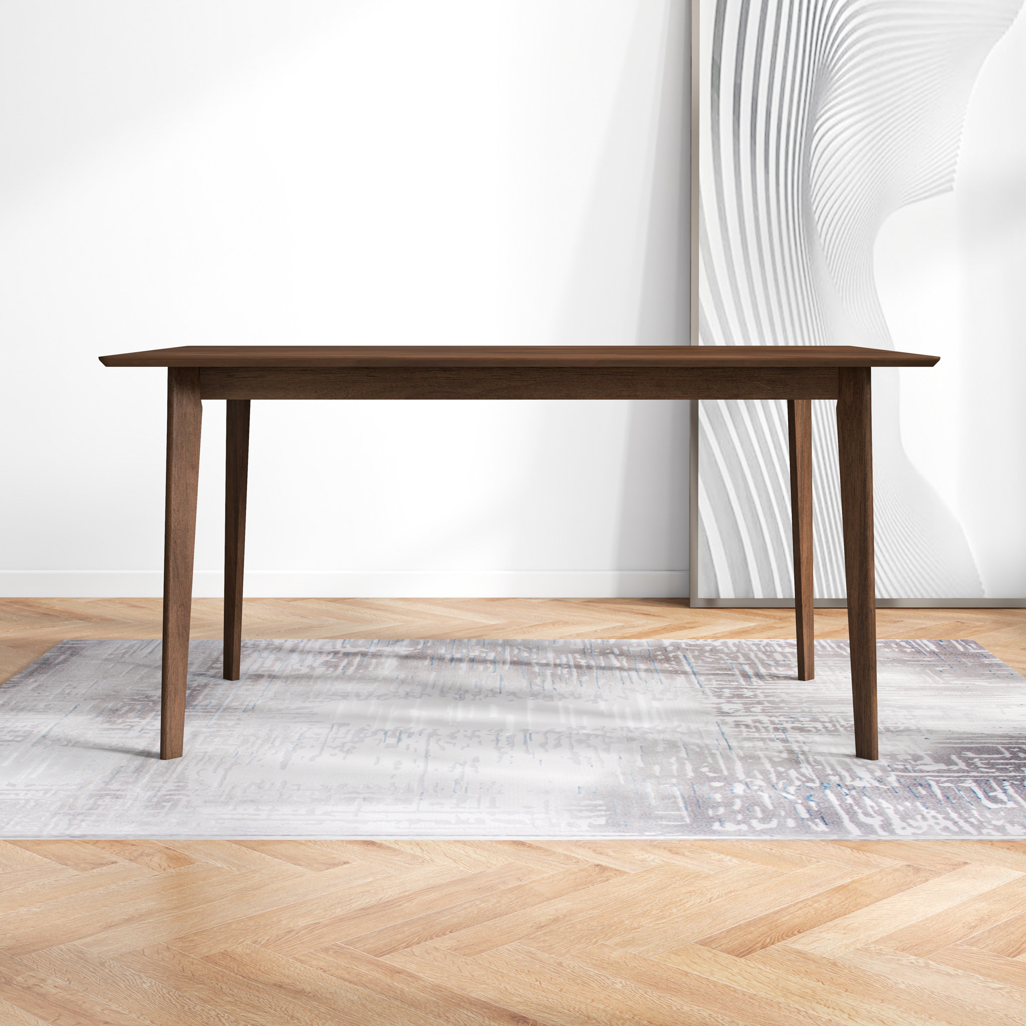 George Oliver Erieanna Mid-Century Modern Rectangular Solid Wood Dining Table | Wayfair