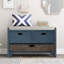 Banc de rangement avec panier amovible et 2 tiroirs, banc à chaussures entièrement assemblé avec coussin amovible (bleu marine)-129474213-129474214