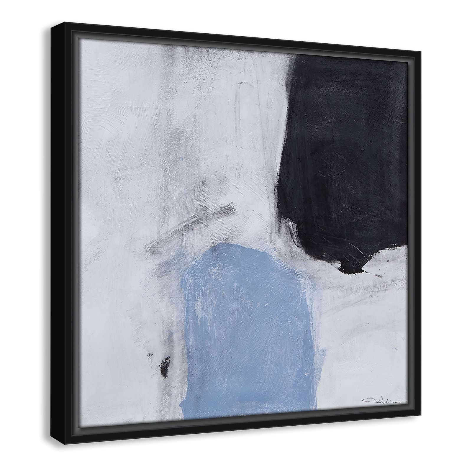 From Powder Blue to Onyx Print, Black, 17.5" H x 17.5" W