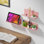 Ensemble de 2 tablettes flottantes murales en acrylique, étagère murale adhésive blanche 12 pouces, sans dommages, sans perceuse