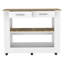 Îlot de cuisine H 36 po, six roulettes, deux tiroirs, deux tablettes de rangement ouvertes, porte-serviettes, chêne clair-1801715007