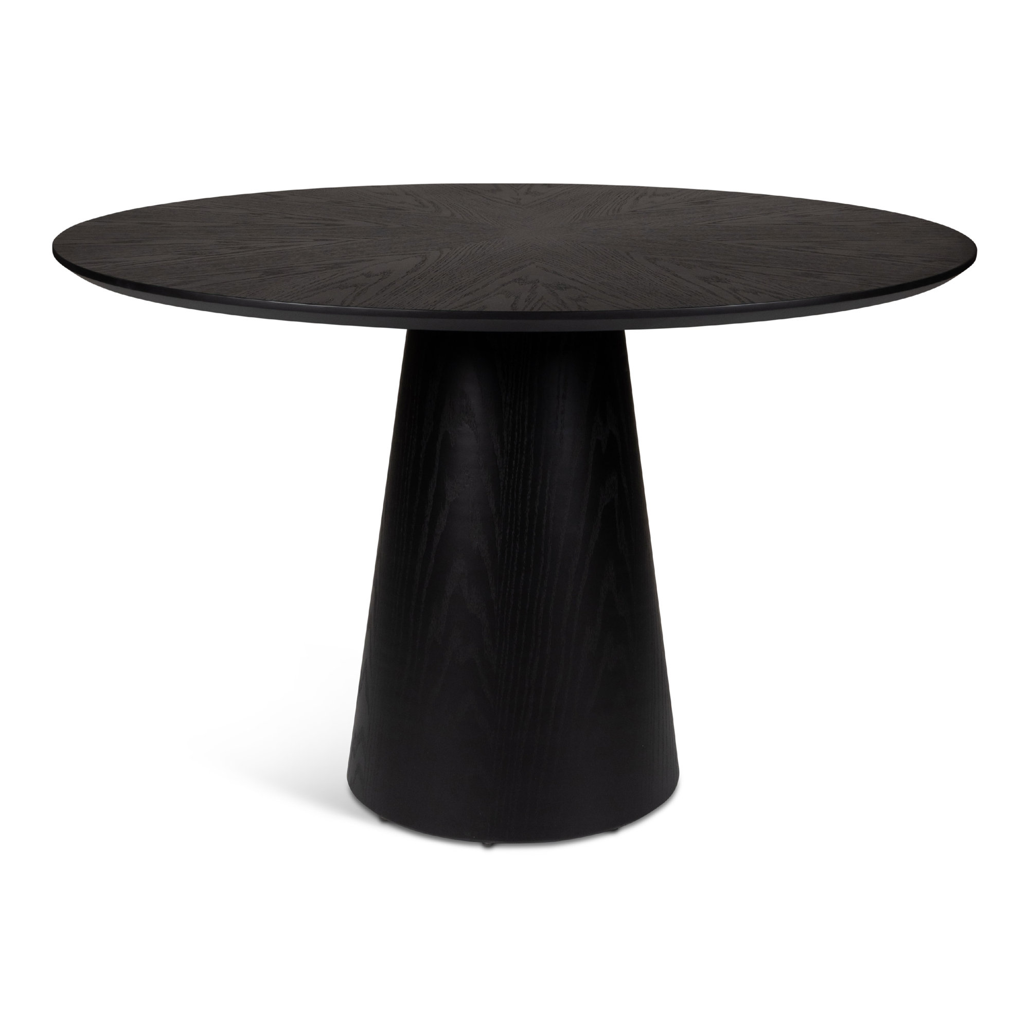 Modern Brazilian Burdon Wooden Top Round Dining Table, Ebano
