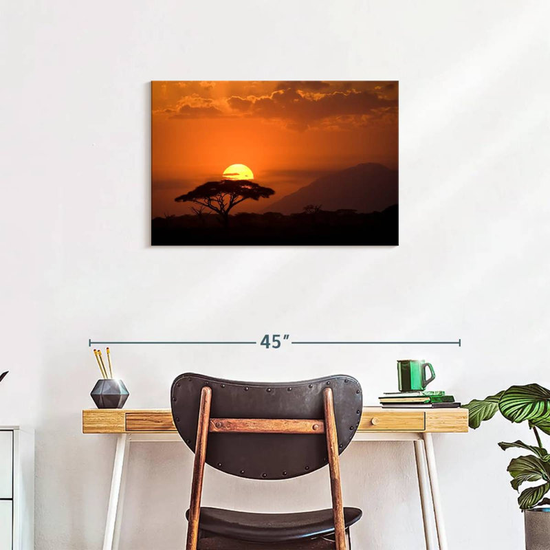 Alvord, coucher de soleil africain I, H 20 po x l 30 po