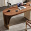 Bureau moderne en bois de luxe moderne et minimaliste avec acier inoxydable-2111315227-2111315226