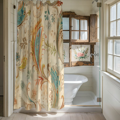 Retro Swirls - Rideau de douche Premium