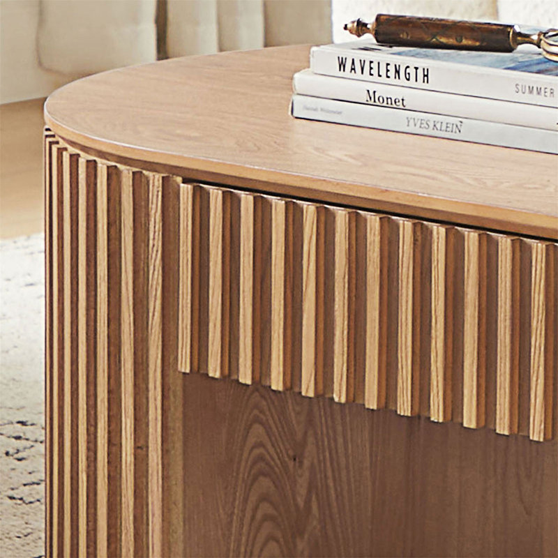 Table basse en bois avec tiroir, Chêne