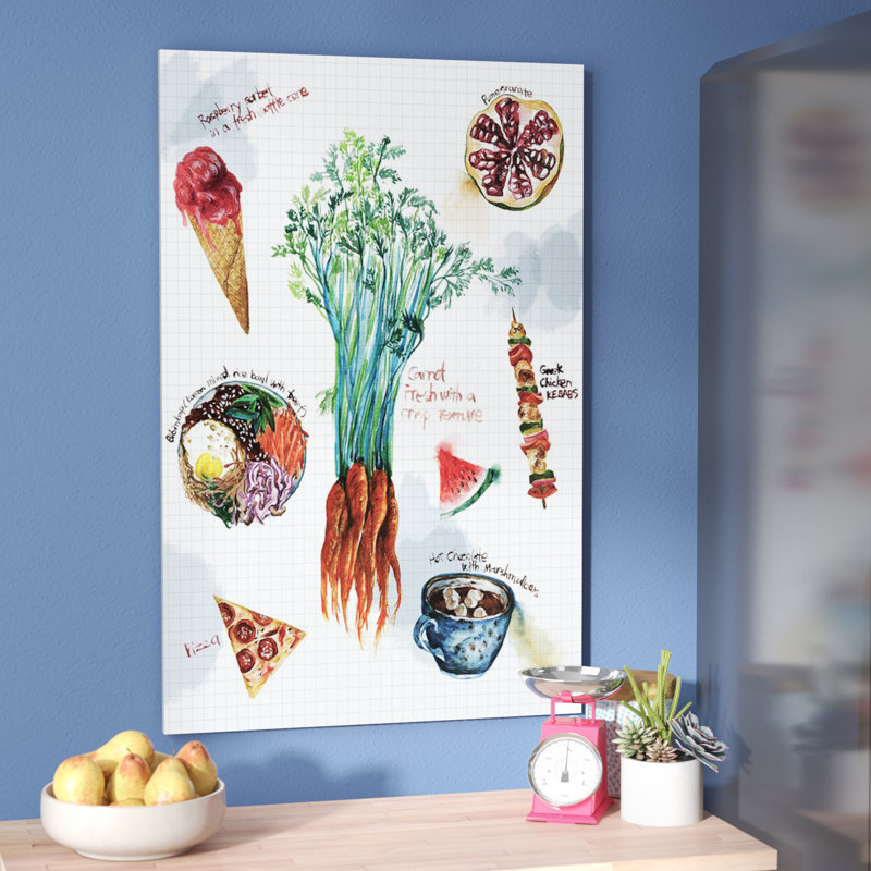 « food sketches i », reproduction d’art sur toile, H 12 po x l 8 po x P 0,75 po, Pas de tapis, Toile tendue