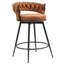 Tabourets de bar 28 po à hauteur de comptoir - pivotant à 360 ° avec tissu en suède et conception tissée moderne, dossier et repose-pieds pour la cuisine -508346902-508346904