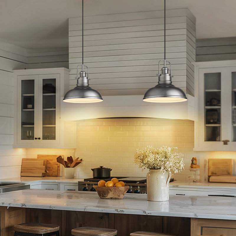 Luminaire suspendu 1 lumière Castillon, Gris
