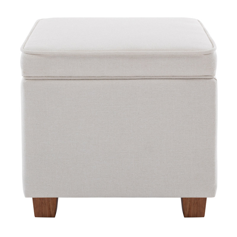 17.5" Square Storage Ottoman With Lift-Off Lid Wooden Legs For Living Room/Bedroom/Entryway