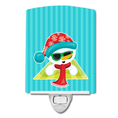 Beach Snowman Ceramic Night Light