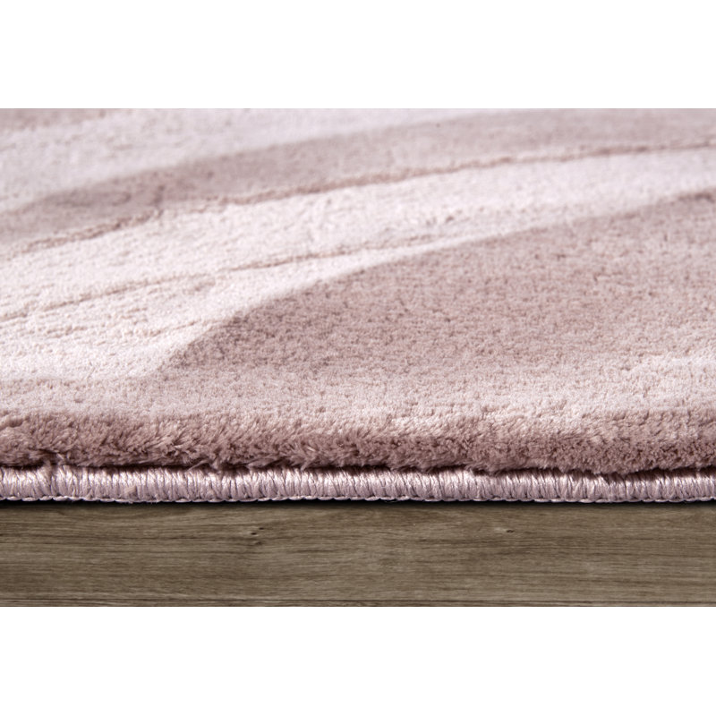 , Antique pink Leon high pile rug, Rectangular 80 x 150cm