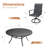 8-Person Round Patio Dining Set with 60" Round Dining Table and 8 Swivel PVC-coated polyester Chairs-1705255753