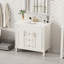 Meuble-lavabo simple 36 po en bois massif avec lavabo, 2 prises de courant, 1 port USB et 1 port Tybe C-1158766409