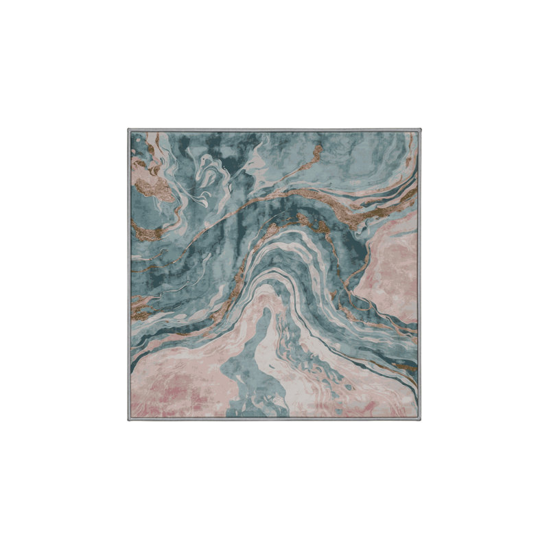 Tapis gris soyeux et moelleux, Carré 8 pi