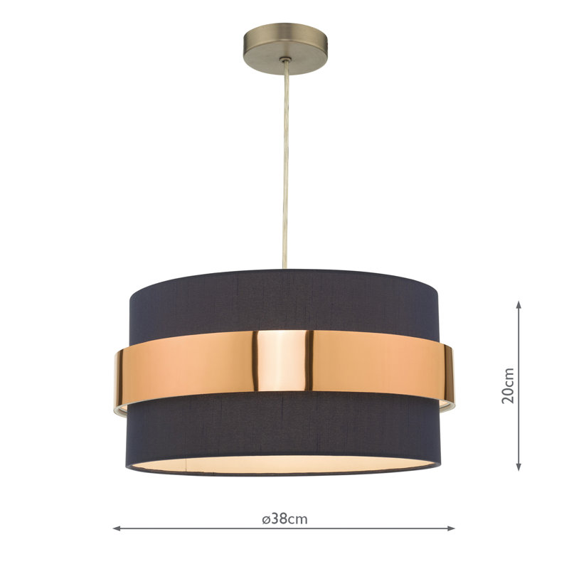 - Light Drum Pendant, Blue/Gold