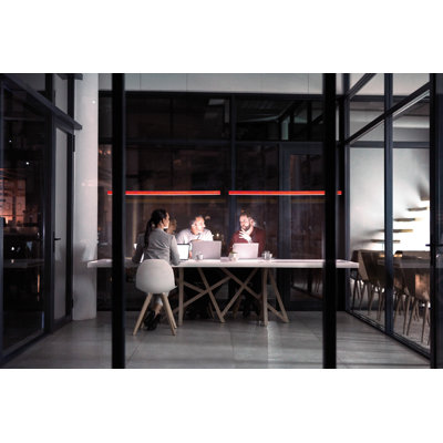 I-Line Slim Short Suspension Light - DIM0-10V LED - Matte White Finish - Ivory White
