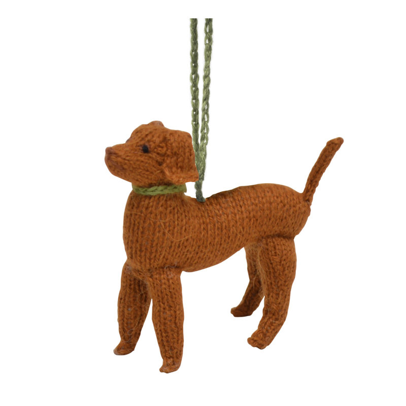 Ornement de Noël tricoté à la main Vizsla Dog