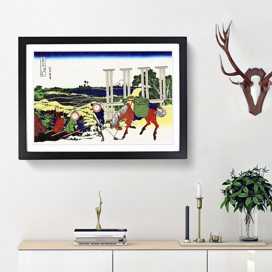 Musachi Province by Katsushika Hokusai - Picture Frame Painting Print