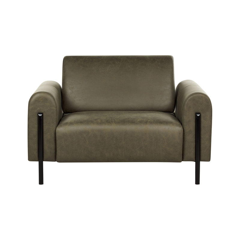 Darletta Upholstered Armchair, Dark Green Fabric