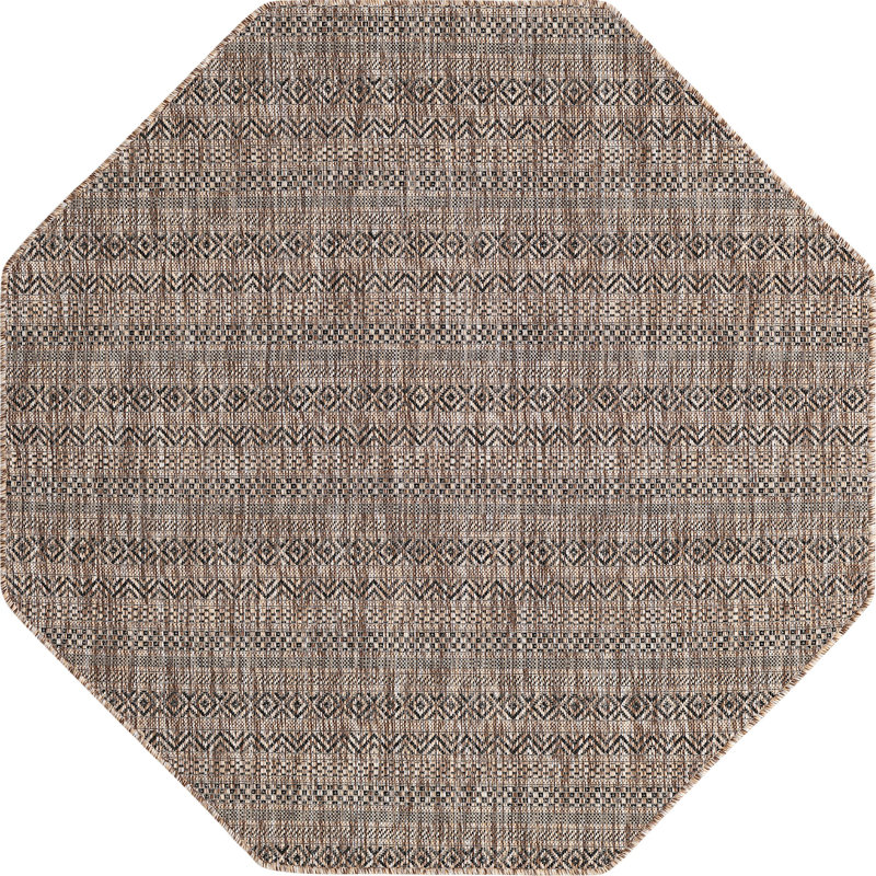 Tapis d'extérieur scintillant brun clair, Octogone 5 pi