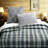 Elegant 5 Piece Cotton Bedding Set, Grey Damask Style For Home