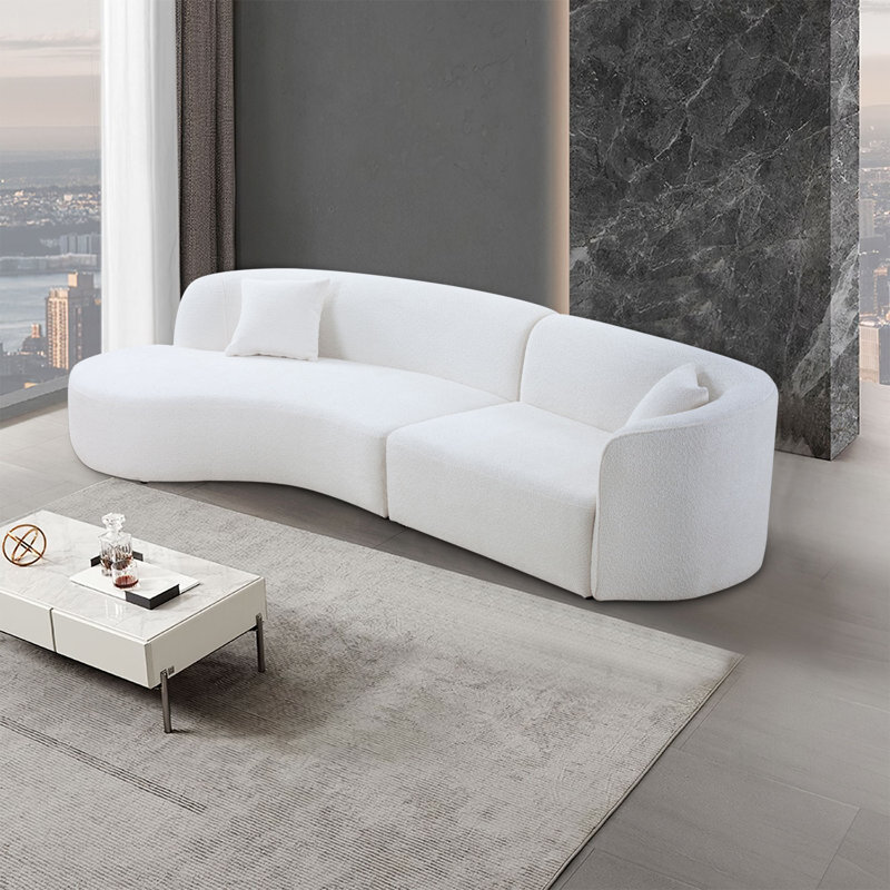 Canapé modulaire Azia faisant face à la gauche de 126,37 po de largeur, Polyester beige