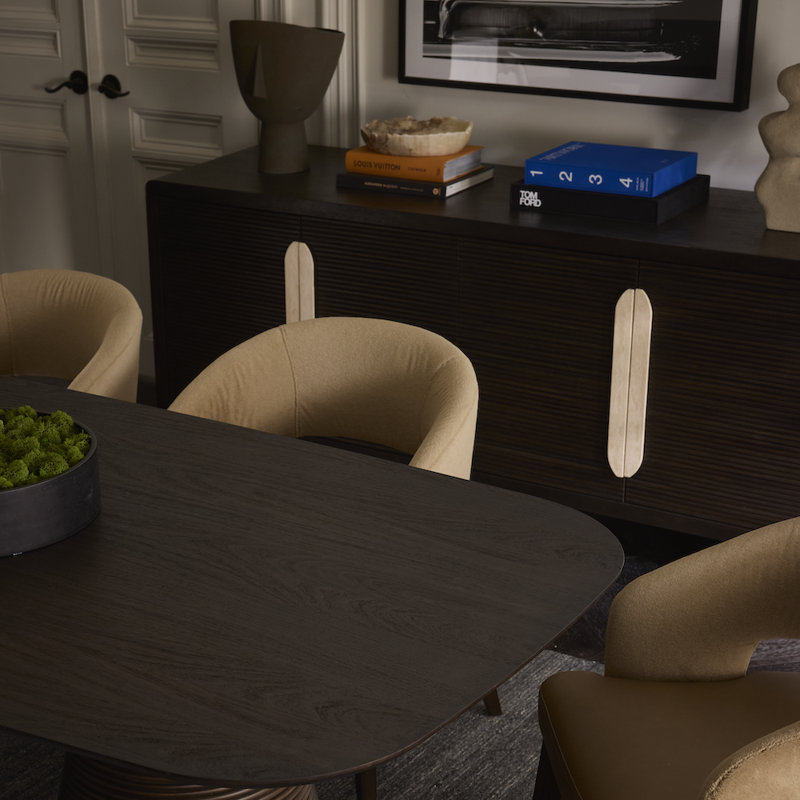 Creighton 74" Sideboard Medium Cinder Wood Finish