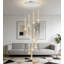 Lustre en spirale moderne avec design en forme de goutte de cristal, éclairage à DEL à intensité variable pour plafonds hauts, luminaire d'escalier à hauteur réglable avec télécommande