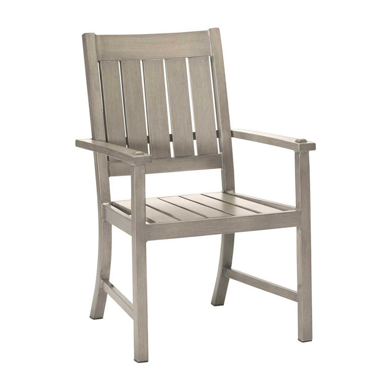 Croquet Patio Dining Armchair with Cushions, Oyster, Rollo Chambray, No Welt