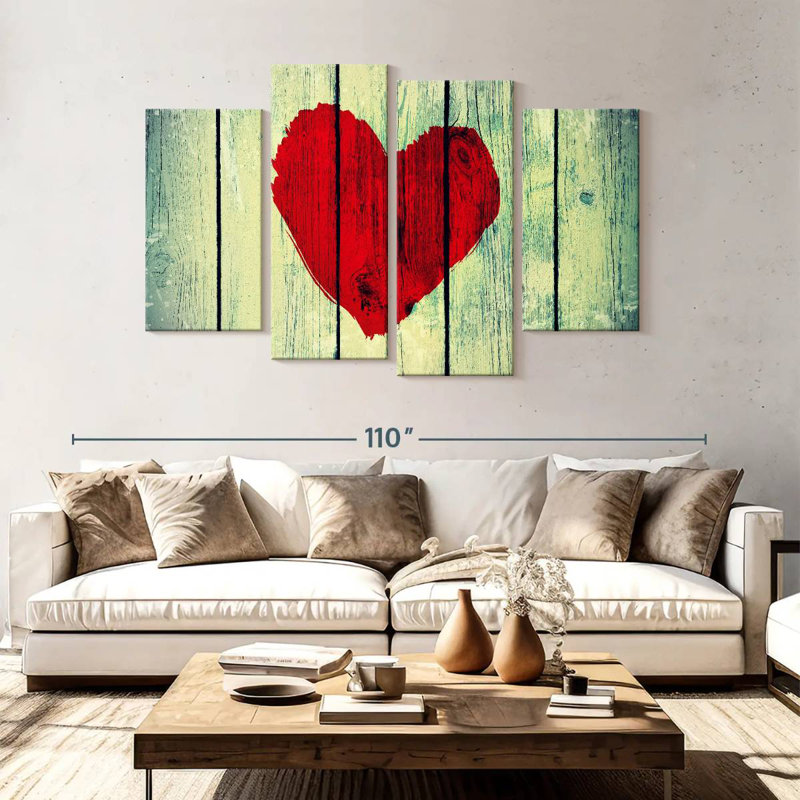 Painted Heart, H 54 po x l 84 po