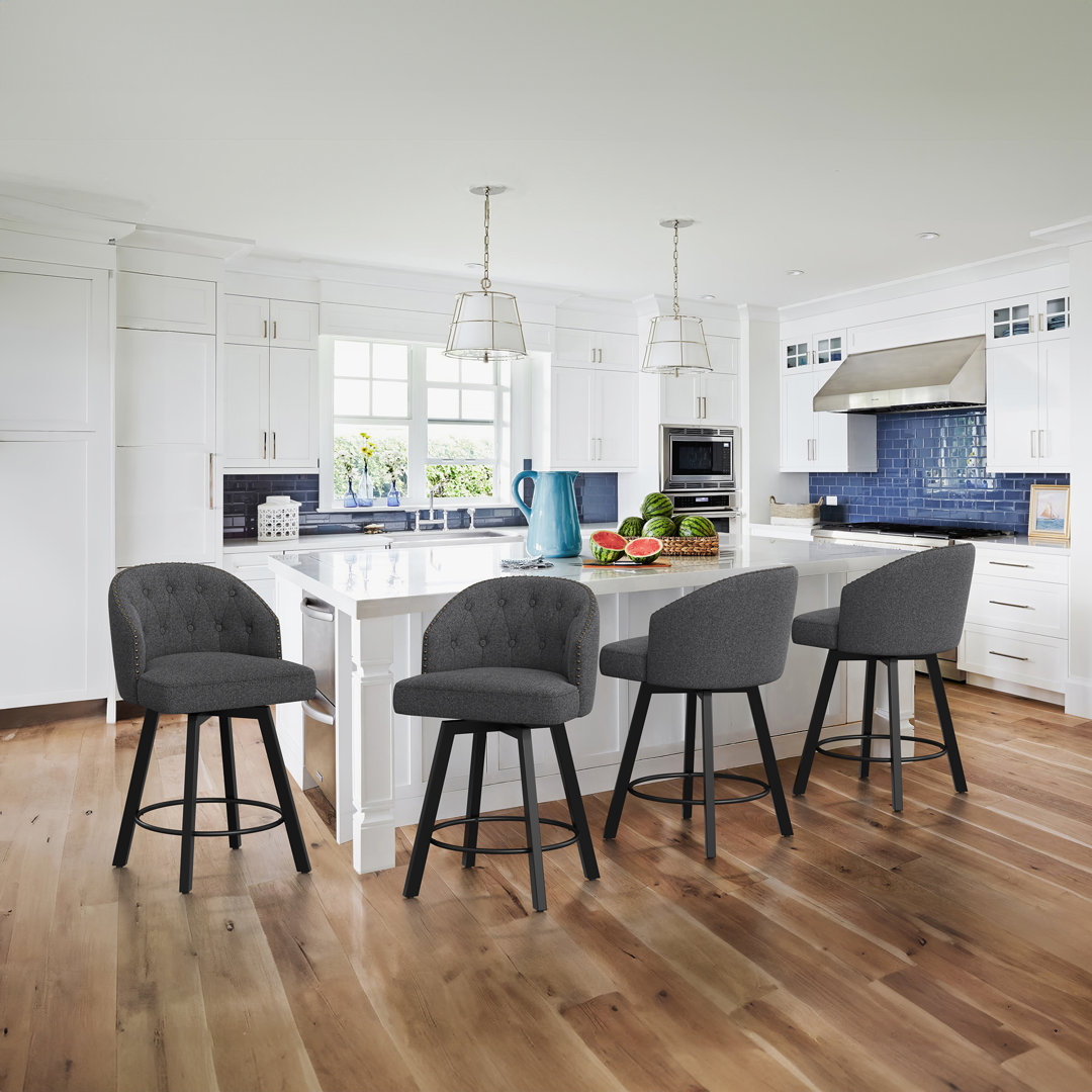 Elyana Swivel Counter Height Stool (Set of 4) Wildon Home® 