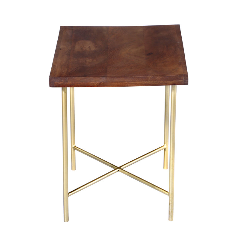 Miser Cross Legs End Table, Walnut
