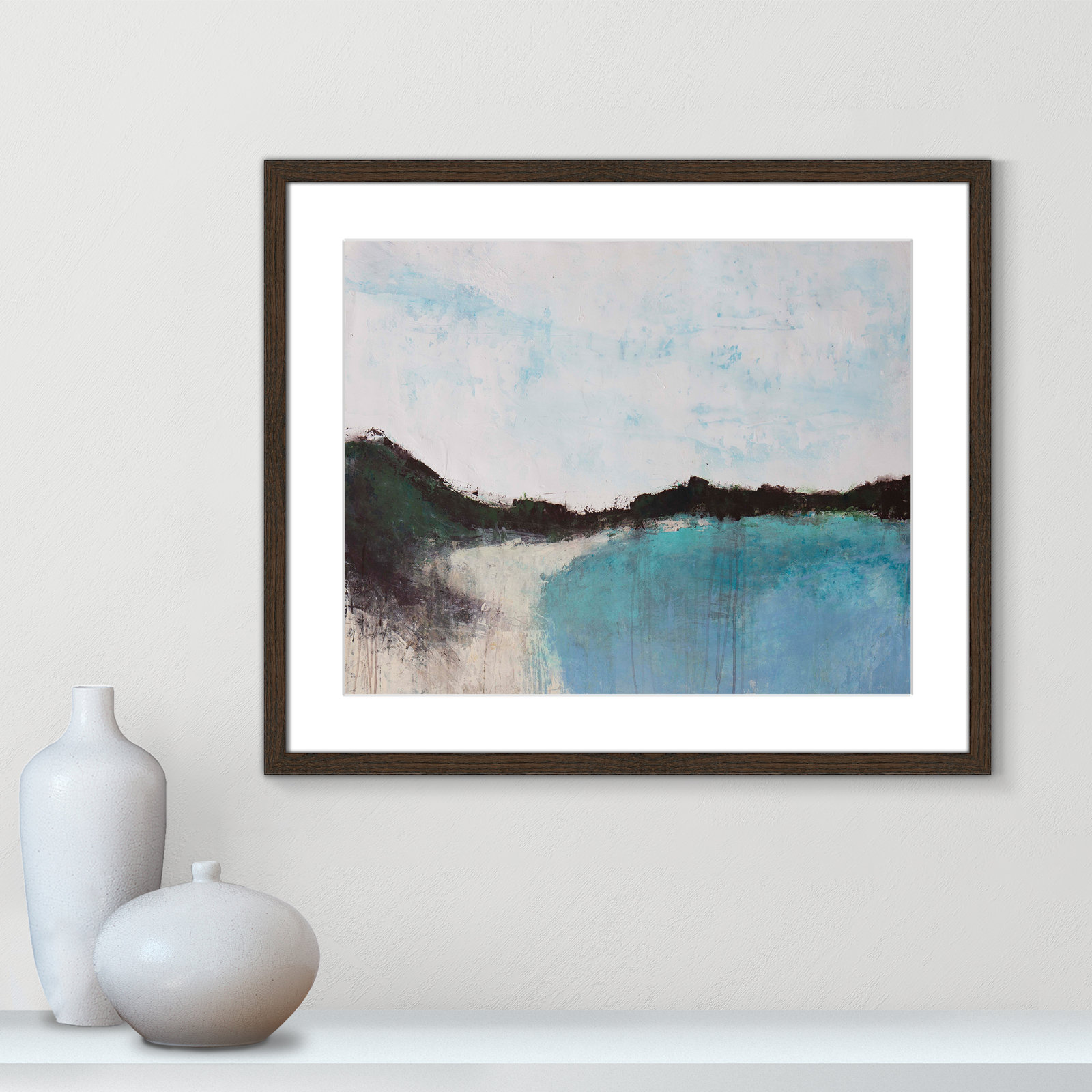 Mountainside Lakeview III Print, 21.5" H x 25.5" W x 0.75" D, Walnut Framed